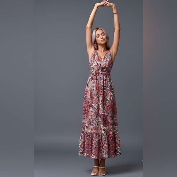 Paisley Print Ruffle Hem Dress - Picture 2 of 8